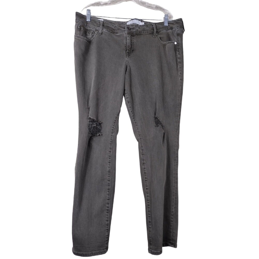 Torrid Womens Size 18R Boyfriend Denim Jeans Green High Rise Stretch Distressed